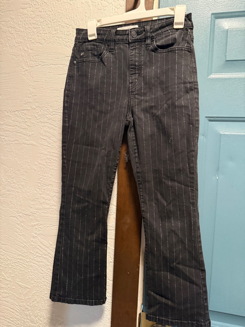 KanCan Black Pinstripe Flare Jeans